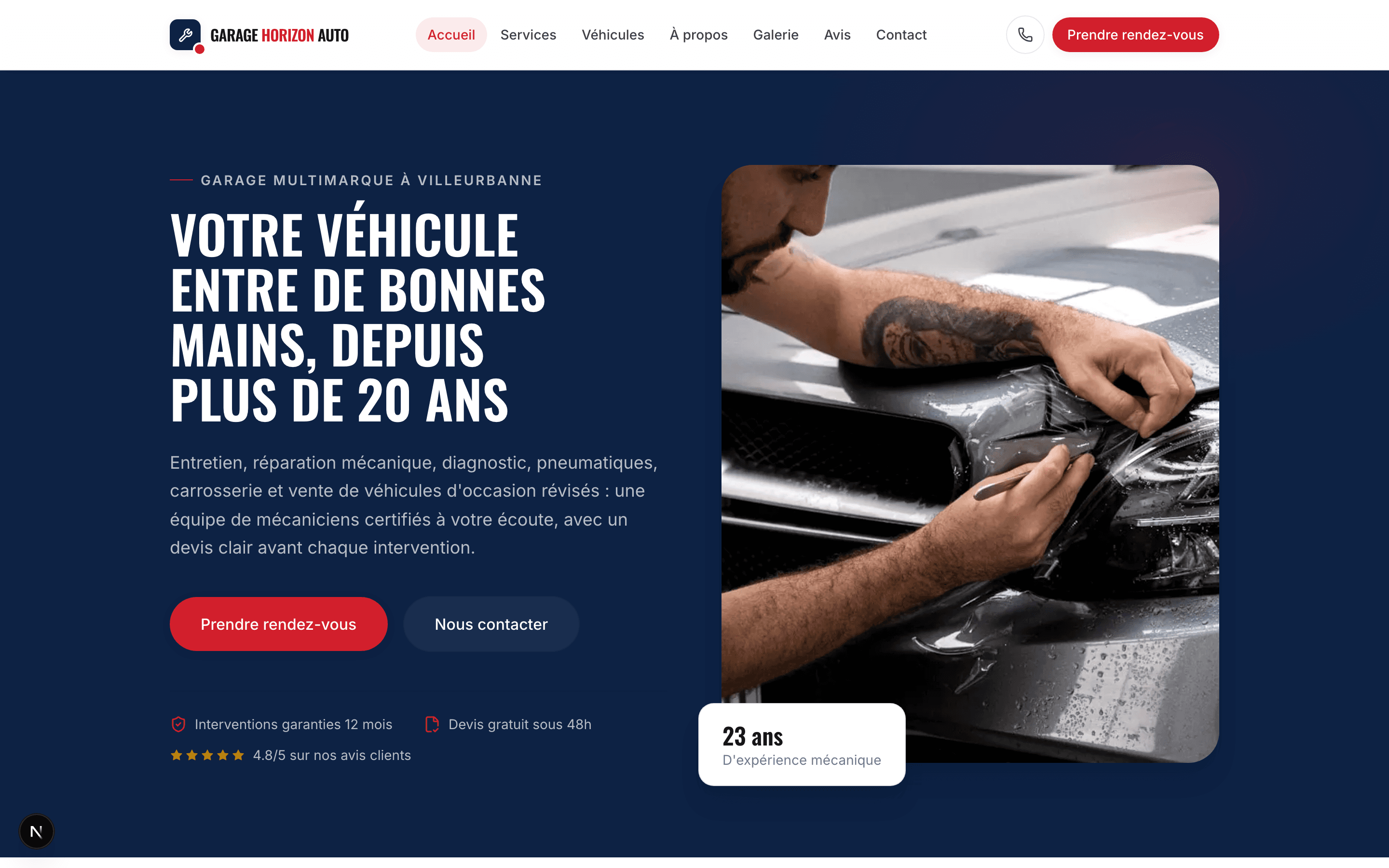 Capture d'écran de la page Un accueil qui inspire la confiance mécanique
