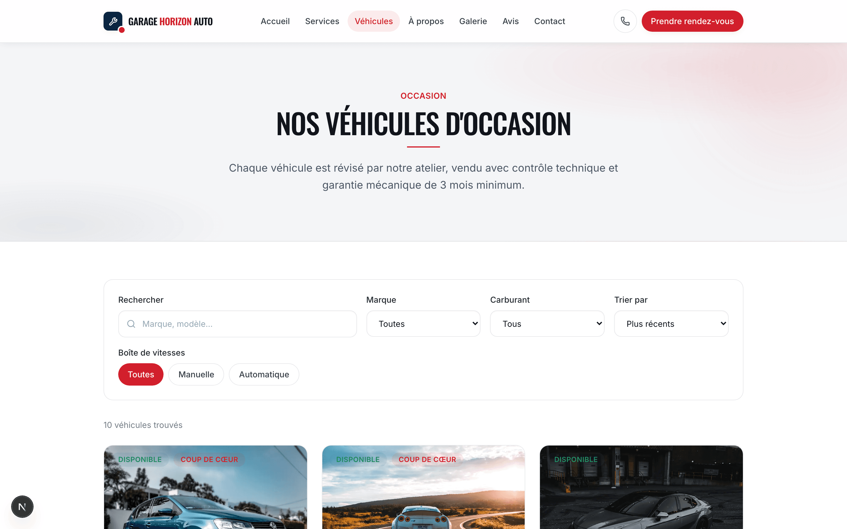 Capture d'écran de la page Une vraie marketplace, pas une simple liste